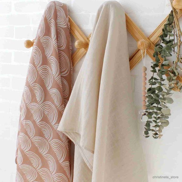 Cobertores swaddling 120x120cm recém-nascido cama algodão bambu cobertor swaddling cobertores do bebê musselina swaddle cobertor fralda r231130