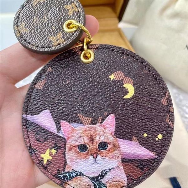 Diseñador Unisex Key Wallet Animal Letter Ladies Round Metal Keyring Cute Cats Dogs Llavero femenino Famosa marca Mujeres Hombres Totes Ba233q