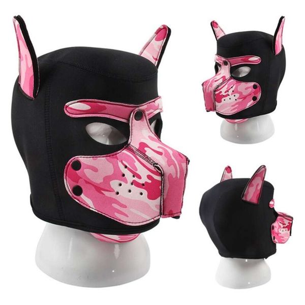 Prodotti per massaggi Cuccioli Schiavi Giochi di ruolo Giocattoli di sexy Bondage sadomaso Testa intera Neoprene Cane Fetish Cappuccio Maschera per uomini Donne Costumi sexy Coppie Negozio