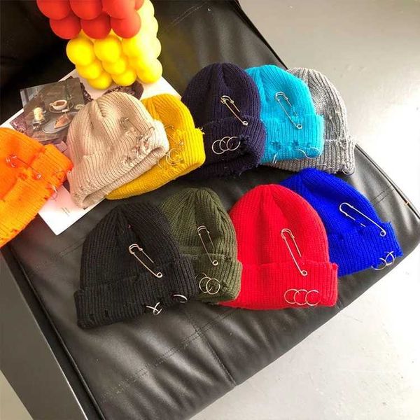 Novos gorros chapéu bonés chapéus de inverno malha quente rua hip hop buracos de lã afiação legal wear melão 230920