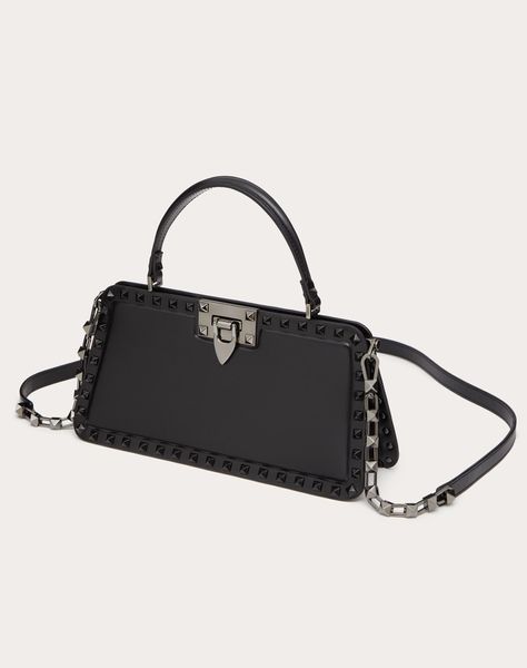 Borsetta di alta qualità a spalla singola borsa a tracolla serie rockstud serie iconica gancio decorativo design del polpaccio di pelle di lussuoso sacchetto nero