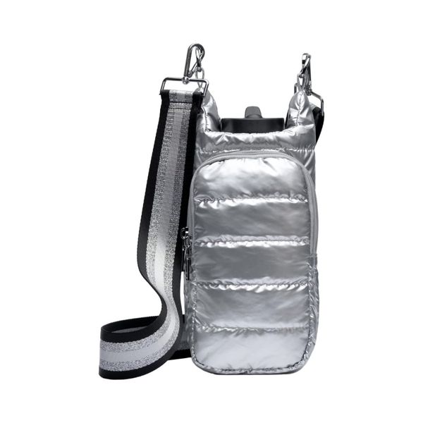 Bolsa HydroBag Crossbody WanderFull | Alça acolchoada para porta-garrafas de água | Bolsa elegante para garrafa de água | Pulseira Camuflada Verde Exército Dourada/Verde