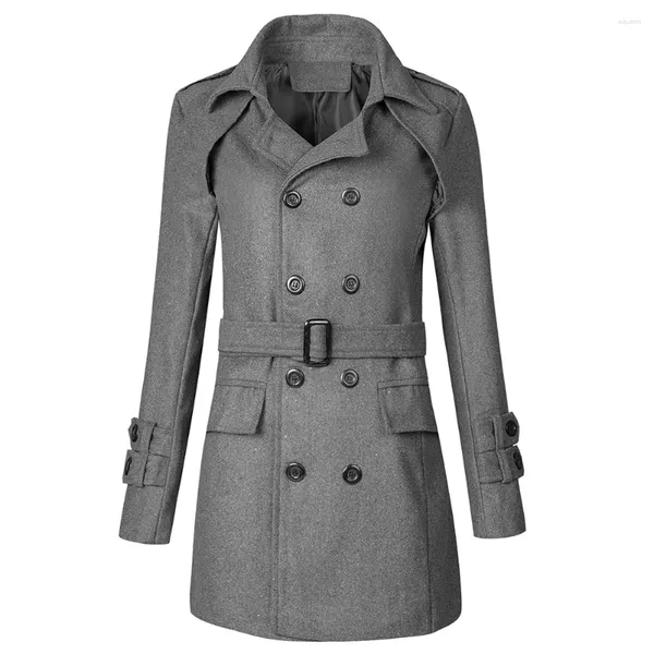 Herren-Trenchcoats, bequem, modisch, für den Alltag, Herren-Unterwäsche, zweireihig, Reverskragen, lange Ärmel, Oberbekleidung, Strickjacke, Mantel, Winter, warm