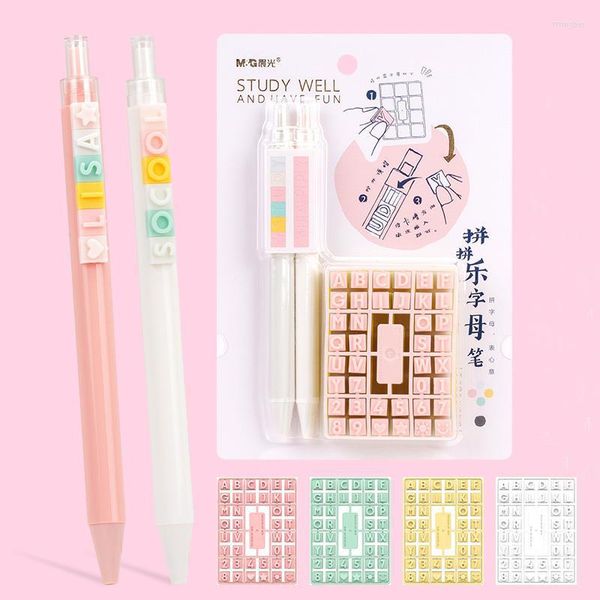 HAILE 12pcs/set criatividade kawaii gel caneta colorida letras de costura colorida 0,5 mm de prensa engraçada para escrever artigos de papelaria