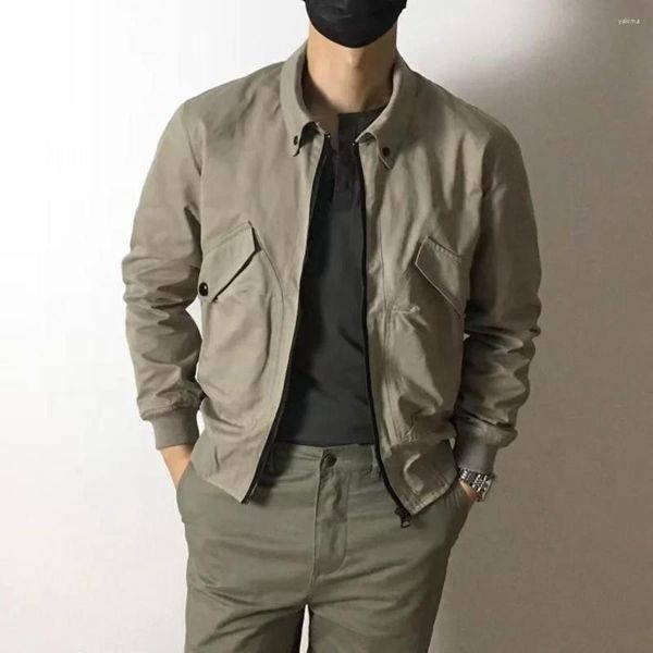 Herrenjacken Bomberjacke Männer Herbst Casual Pilot Koreanische Mode Streetwear Militärstil Leichte Mäntel mit Taschen