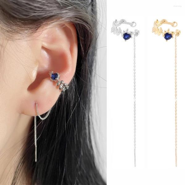 Dorse Orecchini 1pc Nessun Polsino Dell'orecchio Penetrante Per La Donna Minilist Argento Colore Falso Clip di Cristallo Blu 2023 Gioelleria Raffinata E Alla Moda EF139