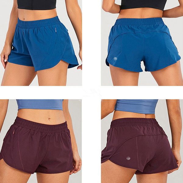 LL Set da Yoga da Donna Pantaloncini con Tasche con Cerniera Fitness da Donna per Il Tempo Libero Sport da Ragazza Falsi Pantaloncini da Fitness Sportivi in Due Pezzi 13 Colori