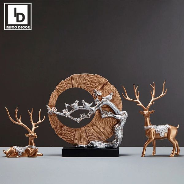 Oggetti decorativi Figurine Cervo fortunato Alce Ricco simbolo della fortuna Animali Feng Shui Mobile TV Ornamenti Soggiorno Nordic Home Decor Decorazione 231130