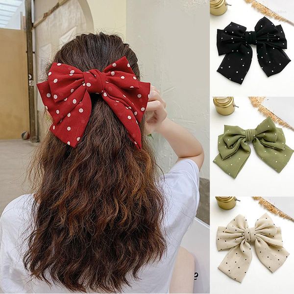 Big Bow Hair Barrettes Women Simple All-match Ribbon Grip Set Hairpin Trendy Fashion Girls Accessories