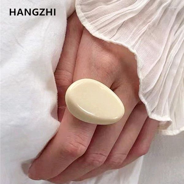 Кольца-кластеры HangZhi, нерегулярные, широкие, массивные для женщин, винтажные кольца из смолы с кристаллами, осень-зима, геометрические сложенные украшения на палец, украшения на палец