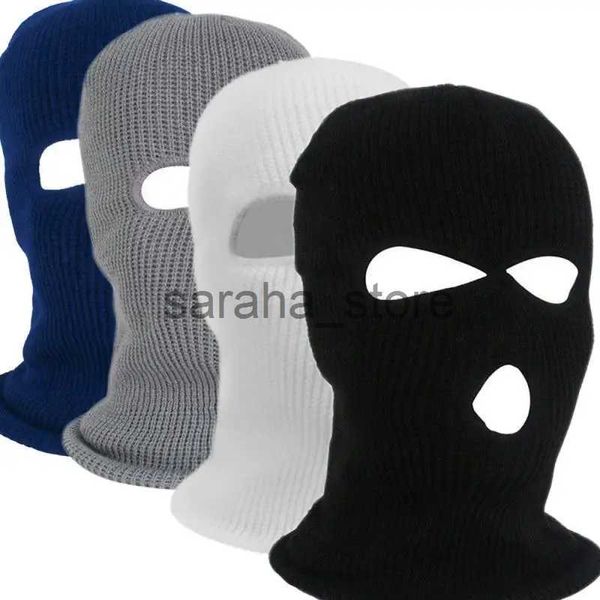 Beanie/Kafatası Kapakları Ordu Taktik Maske 3 Delik Tam Yüz Maskesi Kayak Maskesi Kış Kapağı Balaclava Motosiklet Motosiklet Kask Tam Kask J231130