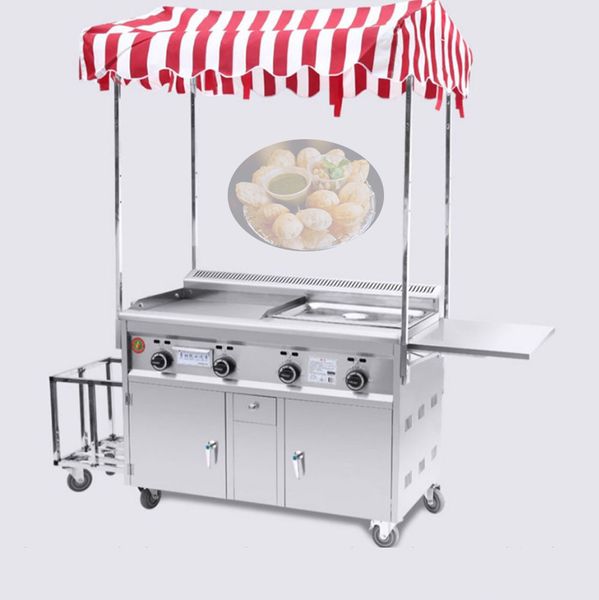 Carrello per snack per vagone ristorante multifunzione mobile quadrato superiore per camion fast food 2023 Nuovo standard caldo