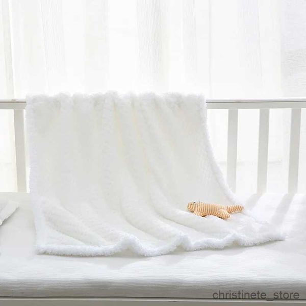 Cobertores Swaddling Cobertor de bebê Swaddling Recém-nascido Térmico Macio Cobertor de Lã Inverno Conjunto de Cama Sólida Colcha de Algodão Infantil Cama Swaddle Wrap R231130