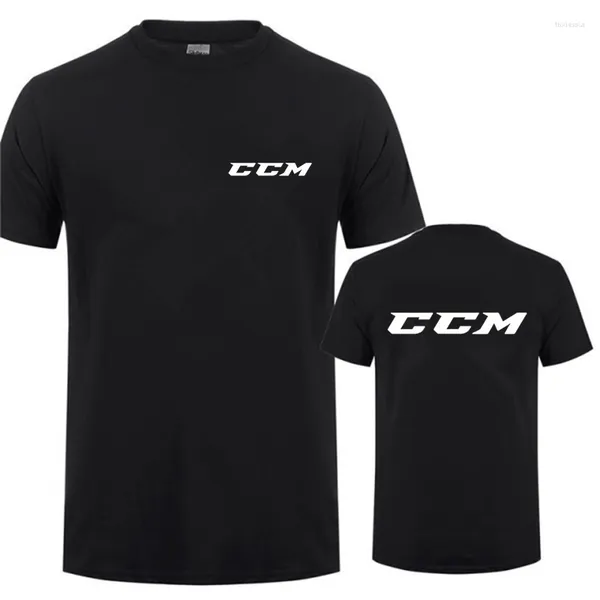 Camiseta masculina camiseta de camiseta masculina no verão de manga curta CCM Logo Top Funny