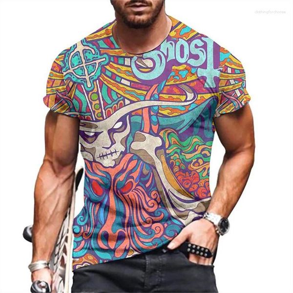 Homens camisetas Verão Ghost Band Camisetas 3D Impressão Streetwear Homens Mulheres Hip Hop Moda Oversized Camisa de Manga Curta Crianças Tees Tops Roupas