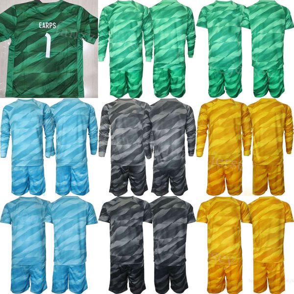 Seleção Nacional GK Futebol Peter Shilton Jerseys Set Goleiro Manga Longa Aaron Ramsdale 22 Pickford Mary Earps Pope Hart Banks Camisa de Futebol 23/24 Mens Kids YingGuo