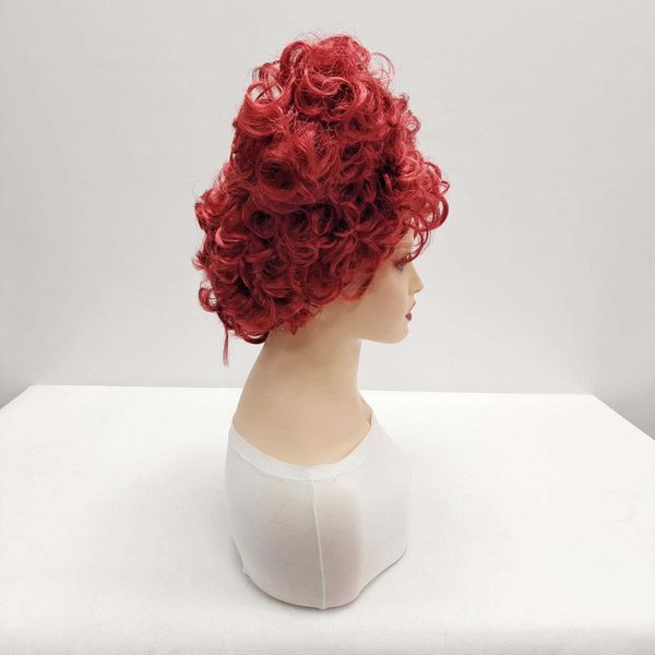 nuova parrucca cedevole Alice Wonderland Red Queen Stessa parrucca set parrucca riccia