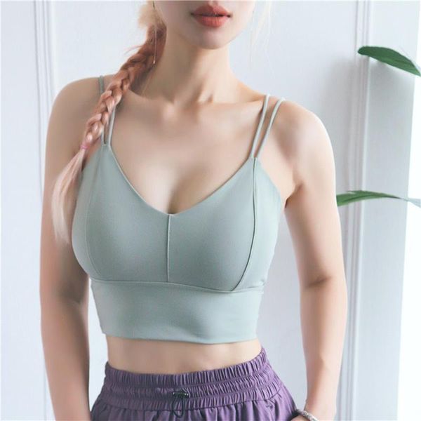 Pantaloni da corsa Gilet con bretelle doppie Intimo sportivo Reggiseno da yoga con coppe tridimensionali