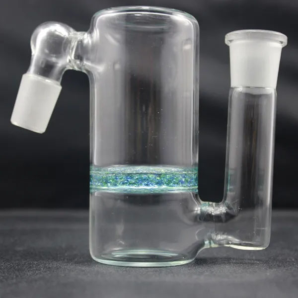 45-Grad-Aschefänger-Rauchzubehör mit Frittenscheibe Perc für Glasbong-Wasserpfeifen Dab Rigs 18-mm-Verbindungsgröße