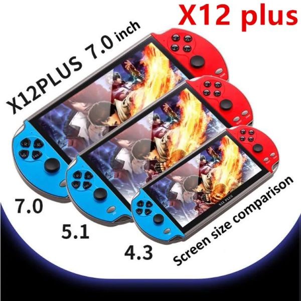 Videospielkonsolen Player X12 Plus 7-Zoll-Bildschirm Tragbare Handheld-Spielekonsole PSP Retro Dual Rocker Joystick VS X19 X7Plus 11 LL