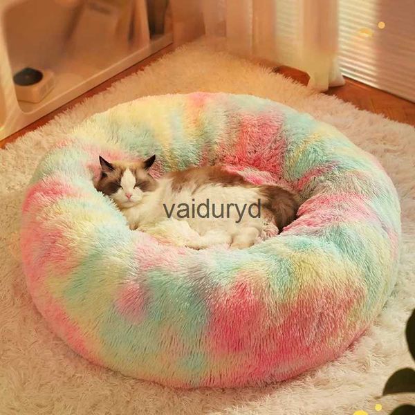 Canili penne Arcobaleno Peluche Letti per gatti Addensare Soffici Tappetini per cani Casa super morbida Grandi dimensioni Inverno Gattino Nido Sonno caldo Pet Bedvaiduryd