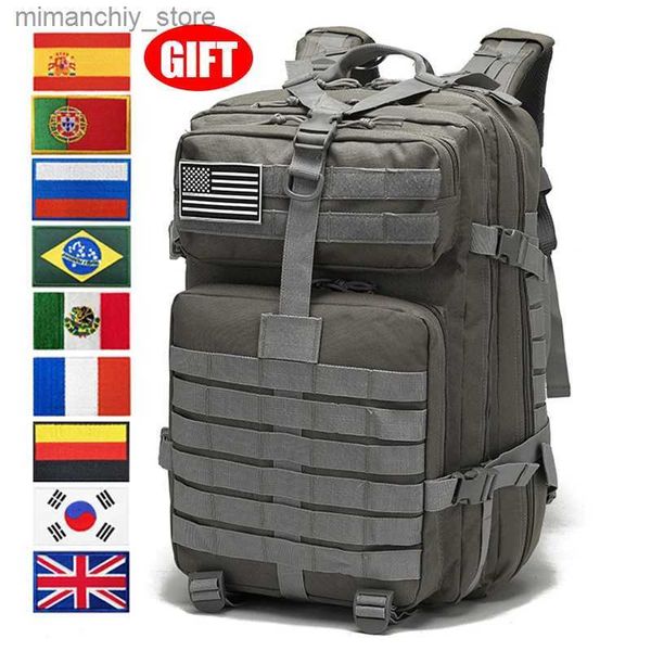 Sacos ao ar livre Homens Mochila Tática Militar 30L / 50L Preto Exército Verde 3P Mochila Acampamento Ao Ar Livre Saco de Pesca Caminhadas Caça Mochilas Q231130