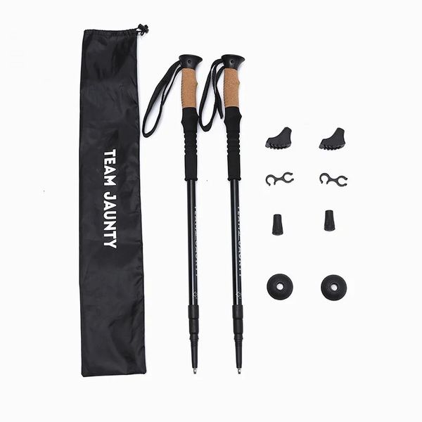 Kayak Kutupları 2pcs/Lot Anti -Şok Bastaları Alpenstock Yürüyüş Yürüyüşü Yürüyüş Kutupları Set Teleskopik Nordic Yürüyüş Bases Striking Koltuk Atı 231124