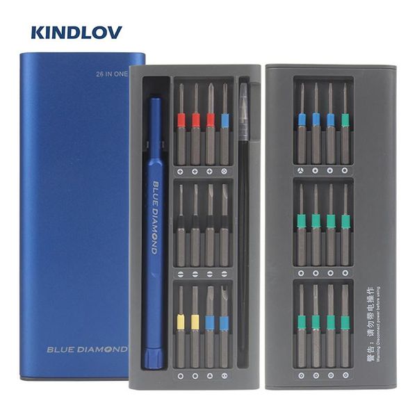 Schroevendraaier KINDLOV Conjunto de chaves de fenda 26 em 1 com fenda magnética Phillips Torx Kit de bits de chave de fenda de precisão para ferramentas manuais de reparo de telefone iPad