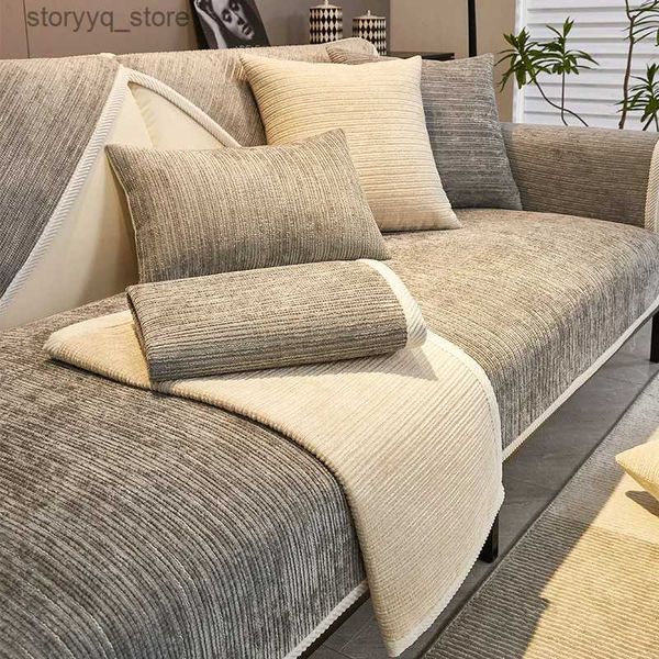 Stuhlhussen Neue Chenille Sofakissen Vier Jahreszeiten Universelle Sofabezug Jacquard Couch Handtuch Teppiche Für Wohnzimmer Hause Dekorative Decke Q231130