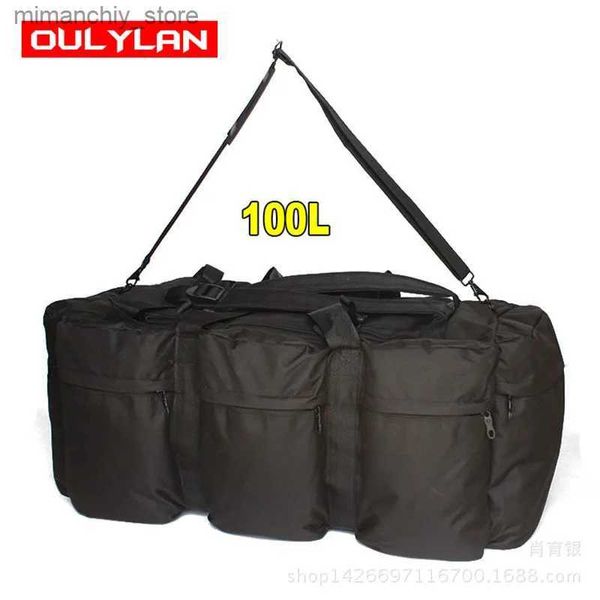 Sacos ao ar livre Super Grande Capacidade 100L Mochila Homens Ao Ar Livre À Prova D 'Água Camping Saco De Armazenamento Tenda Dossel Militar Tático Saco De Viagem Bolsa Q231129