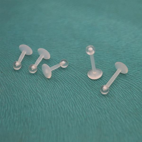 Bioflex retentor labial reto labret anéis brincos acrílico claro bio 6mm 8mm 10mm 16g moda piercing corporal jóias239b