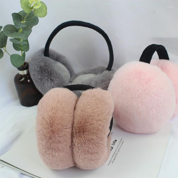 Boinas unsisisex earmuff pêlo falso no inverno de inverno mais quente fone de ouvido de pelúcia extensível para criança e adulto