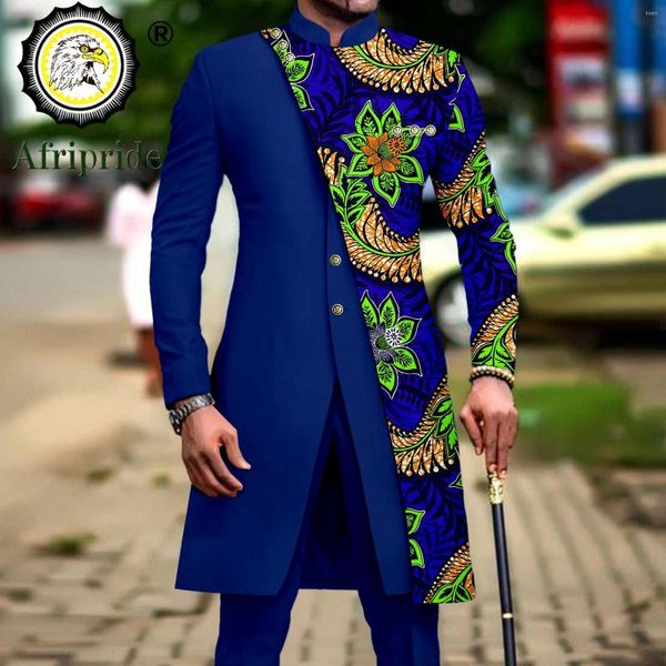 Herren Trainingsanzüge Afrikanische Anzüge für Männer Slim Fit Einreiher Print Blazer und Hosen Set Business Anzug Anzug Party Hochzeitsabend