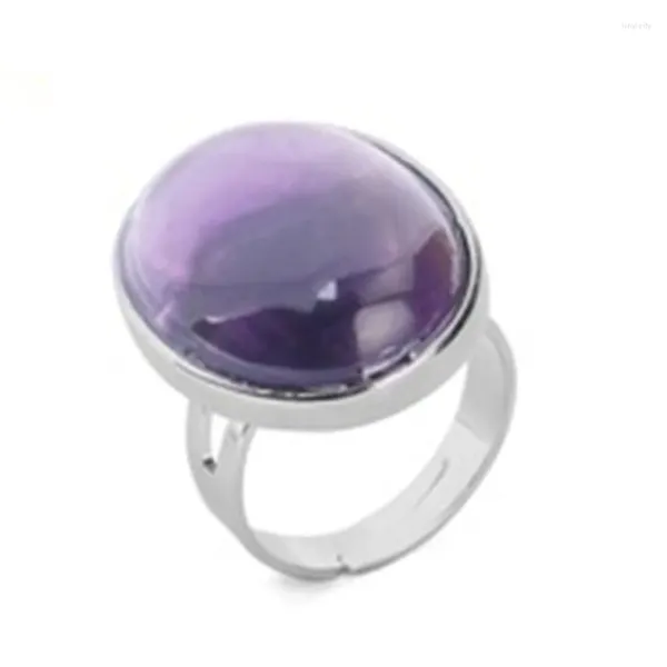 Clusterringe KFT Naturstein Finger Amethyste Kristall Rosenquarz Oval Lapislazuli Größenverstellbarer Ringschmuck