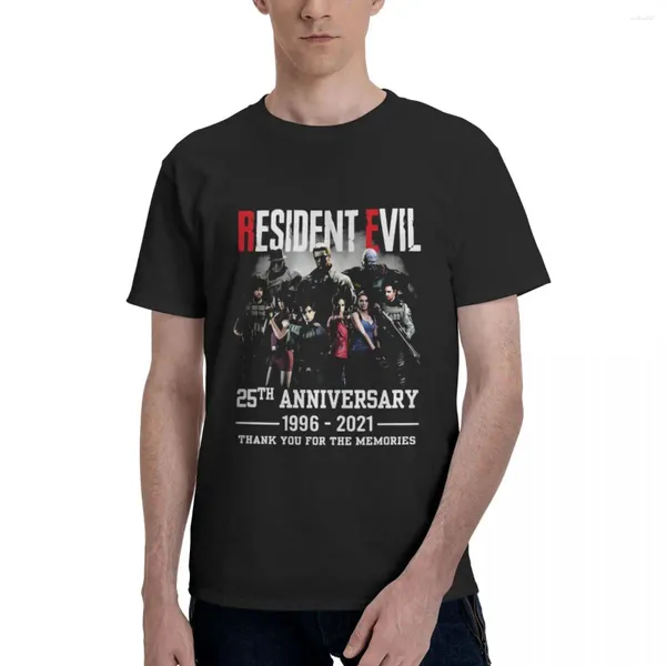 Erkek Tişörtleri Resmi Resident Evil 25. Yıldönümü Pamuk T-Shirt Kısa Kollu Vintage Y2K Tarzı Grafik Harajuku Özel Gömlek