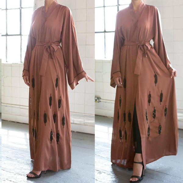 Abbigliamento etnico Stagione Donna Abaya islamico Caftano Dubai Arabo Musulmano Moda Aperto