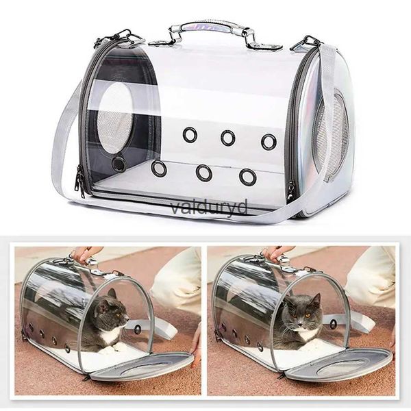 Caixas para transporte de gatos Casas Nova transportadora para animais de estimação Cães portáteis Gaiola transparente Mochila Bolsa respirável para transporte de animais pequenos Cachorro Gatinho Filhotesvaiduryd