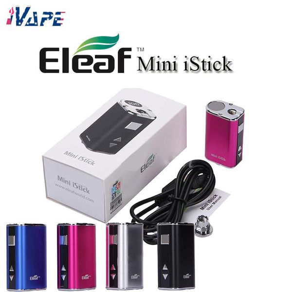 Eleaf Mini iStick 10W Kit de bateria embutido 1050mAh Tensão variável VV Box Mod com cabo USB eGo Threading Connector