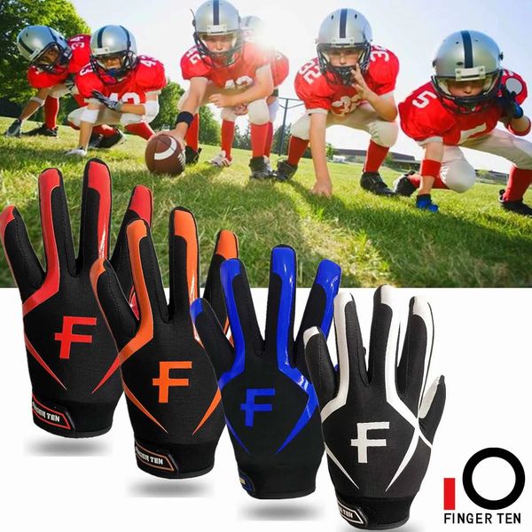 Sporthandschuhe Professionelle Jugend Kinder American Football Empfänger Fußball Torwarthandschuh Reiten Jungen Mädchen 5 14 Jahre alt Drop 231129