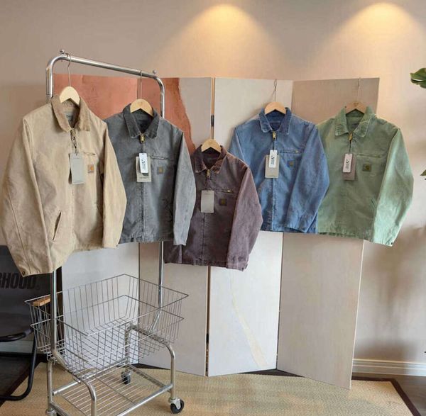 2023 giacche da uomo abiti da lavoro marchio di moda Carhart tela lavabile cera tinta Detroit giacca cappotto stile americano abbigliamento da lavoro etichetta design ampio 6398ess