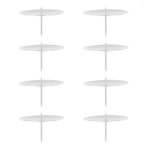 Titulares de vela 8 pcs suporte de metal ferro fixação suprimentos terrário decoração bolo pedestal suporte festival fixador ferramenta