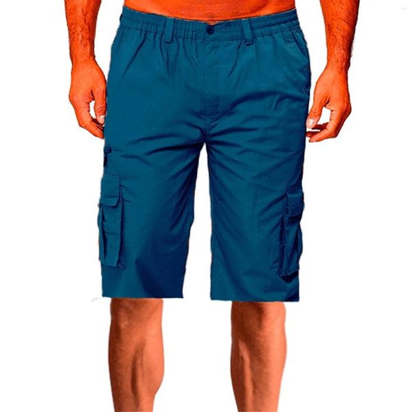 Pantaloni da uomo Pantaloncini larghi con gamba dritta multitasche Cargo Fitness all'aperto