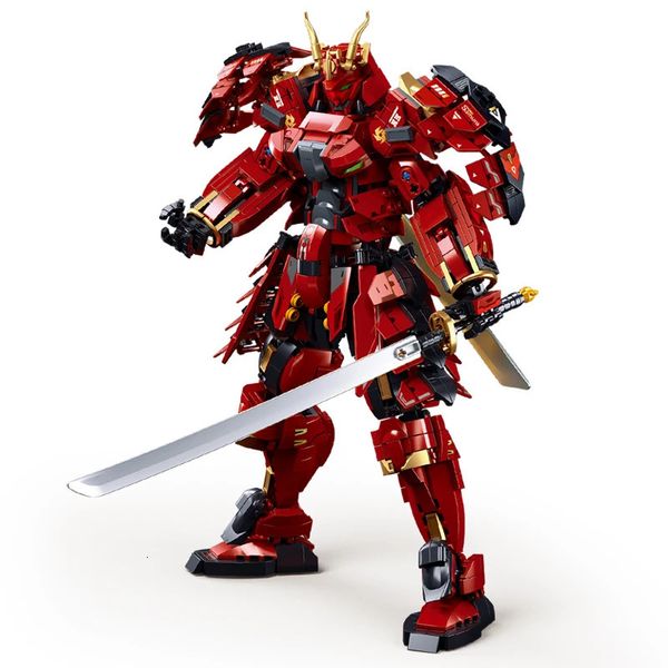 Weihnachtsspielzeugbedarf 923 Stück 9 Mecha Division Kafei Samurai Bausteine DIY Modellierpuzzle geeignet für Jungen 231130