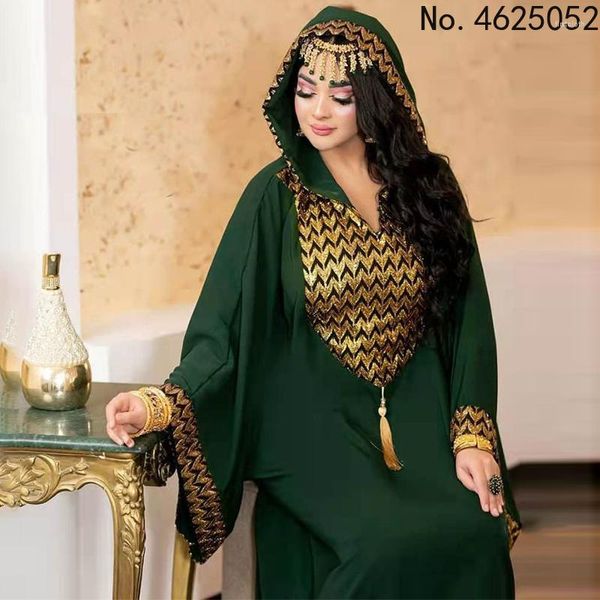 Этническая одежда плюс размер Dubai Роскошные вечерние платья Женщины Абая Турция Ислам Кафтан мусульманский африканский платье с капюшоном халат Джеллаба.