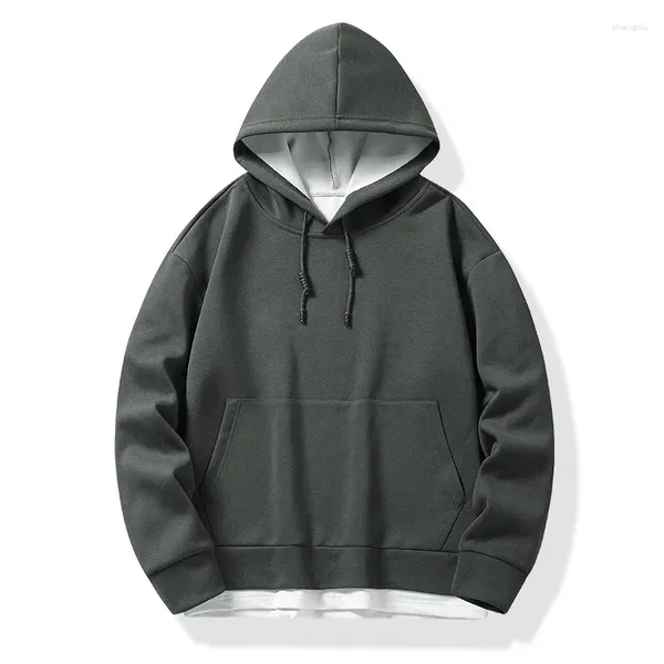 Hoodies masculinos chegada moda algodão primavera placa lisa com capuz outono fluxo oversized pulôver plus size L-4XL 5xl 6xl 7xl 8xl 9xl