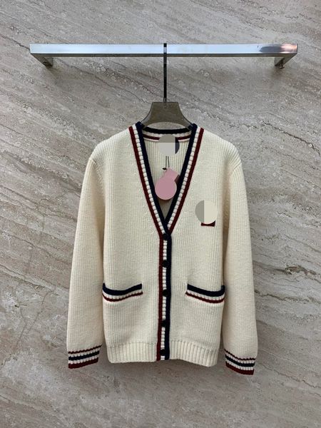 1121 L 2023 Runway Autunno Marca Stesso stile maglione a maniche lunghe bianco scollo a V vestiti delle donne di alta qualità delle donne ZW52589wuzhi