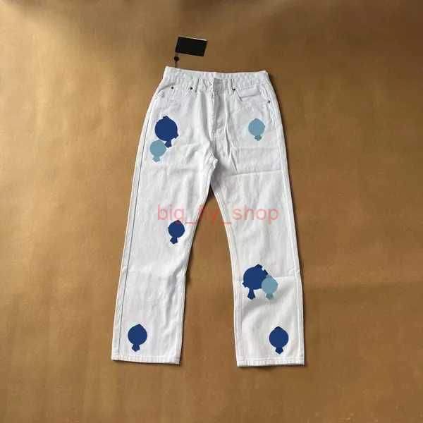 chrome Herren Designer Make Old Washed Chromees Herzen Jeans Gerade Hosen Herz Kreuz Stickerei Buchstaben Drucke für Damen Herren Lässig Lang Stil 8 ZNJU