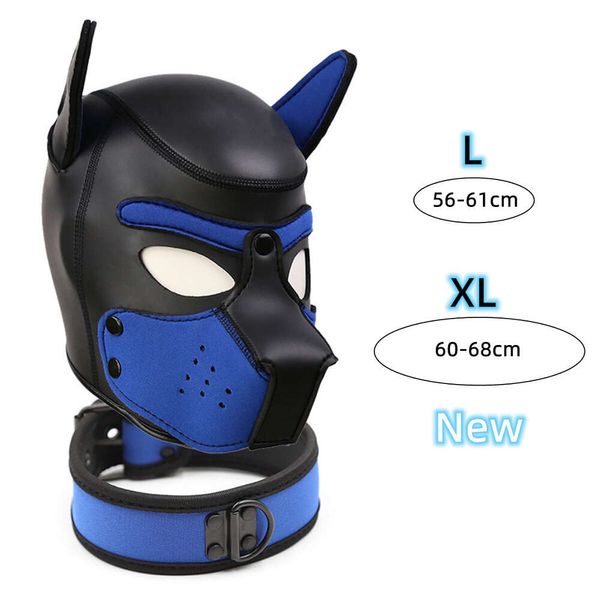 Produtos de massagem XL Code Puppy Play Sexy Toys Kits de Neoprene Dog Fetish Hood Máscara com Restrições Collar para Bdsm Bondage Pet Roleplay Party