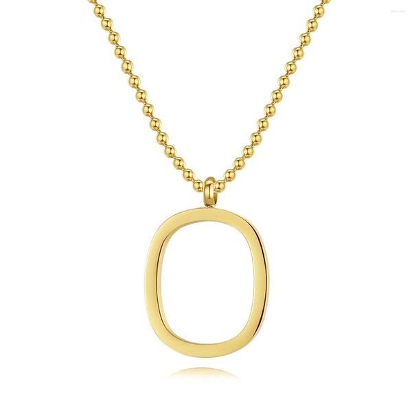 Colares pendentes 316 colar de círculo de personalidade de aço inoxidável para mulheres jóias de hip hop Chain dourada redonda Kolye femme presente