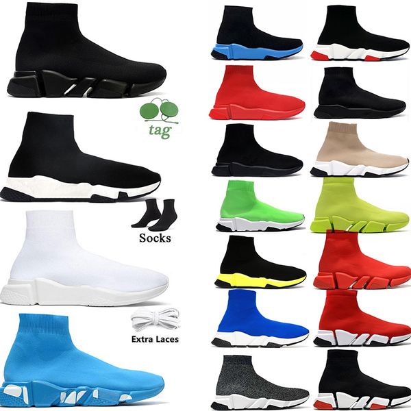 Kadınlar Erkek Tasarımcı Çorap Ayakkabıları Sıradan Çorap Eğitmenleri Siyah Beyaz Kırmızı Pembe Köpük Yeşil Sole Lüks Somunlar Slip-On Runners Açık Spor Platformu Sneakers Boyut